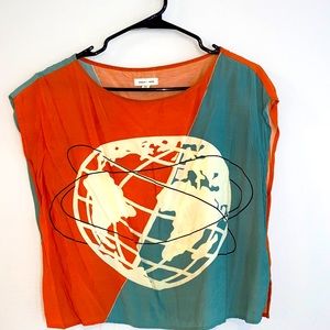 Silence + noise sloppy round neck top